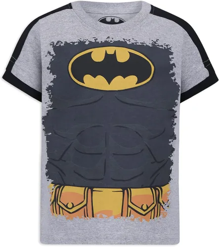 Vista 2 de DC Comics Batman Boys - Paquete de 3 camisetas para niños pequeños y pequeños - AzulAmarilloGris