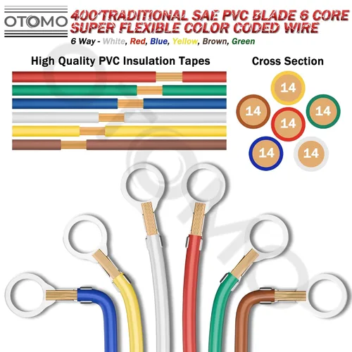 Vista 9 de Cable de extensión suficientemente largo de 400 pies, calibre 14, 6 vías, cable de extensión unido CCA, SAE J1128, arnés de remolque, carretes