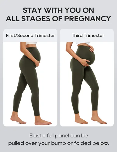 Vista 7 de CRZ YOGA Butterluxe - Leggings de maternidad sobre el vientre de 25 pulgadas, pantalones suaves para entrenamiento, yoga y embarazo