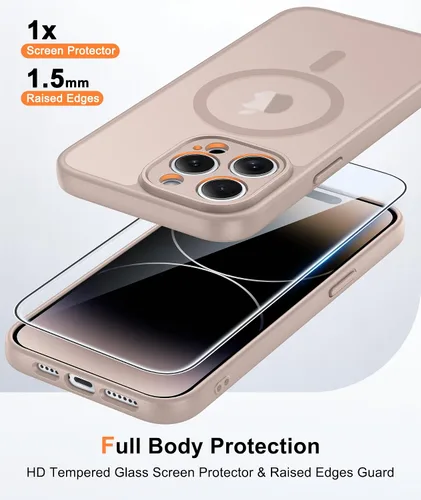 Vista 89 de FNTCASE Funda para iPhone 17 Pro: Fundas delgadas translúcidas de color azul claro compatibles con MagSafe, protección completa de la cámara