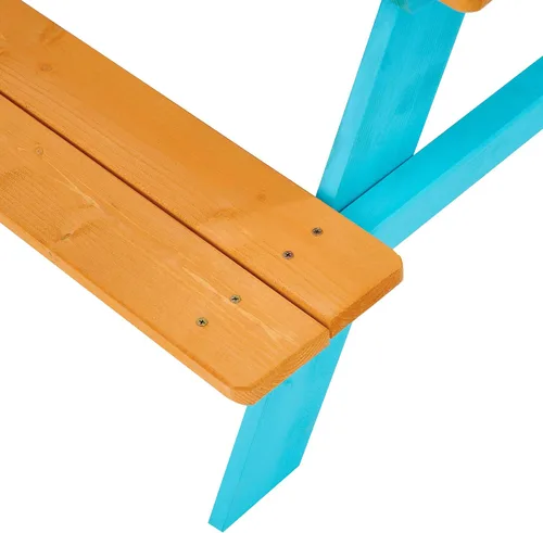 Vista 8 de Teamson Kids - Juego de mesa y bancas de picnic de madera para niños para exteriores - Madera/gasolina