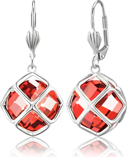 Vista 42 de Pendientes colgantes de cristal austriaco de 14MM para mujer, joyería chapada en oro de 14 quilates Apr-Diamante-Chapado en Oro de 14 K