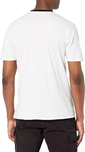 Vista 2 de Karl Lagerfeld Paris Men's Center Script Logo Crewneck Short Sleeve Solid T-Shirt
