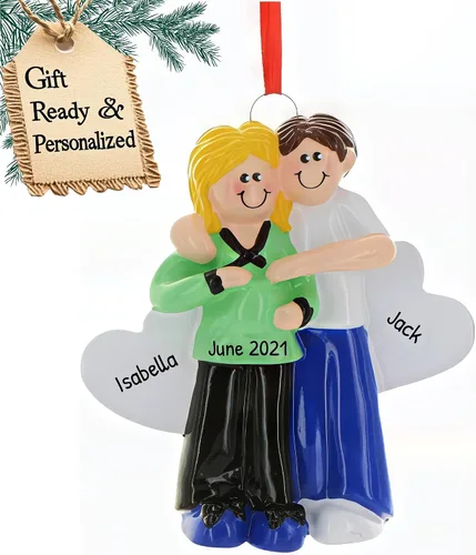 Vista 19 de Adorno personalizado para bebé 2025 – Regalos de embarazo personalizados para futura mamá, adorno de Navidad embarazada 2025, regalos para nuevas