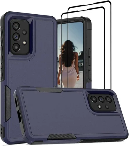 Vista 215 de Jeylly Compatible con Samsung Galaxy A22 5G Funda, Funda Samsung A22 5G con 2pcs protectores de pantalla de vidrio templado