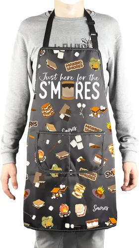 Vista 4 de MBMSO Delantal Smores S'More Lovers Regalo para Smores Maker Delantal Just Here for the Smores Regalo para Chef Pastelero Delantal Regalo de Camping