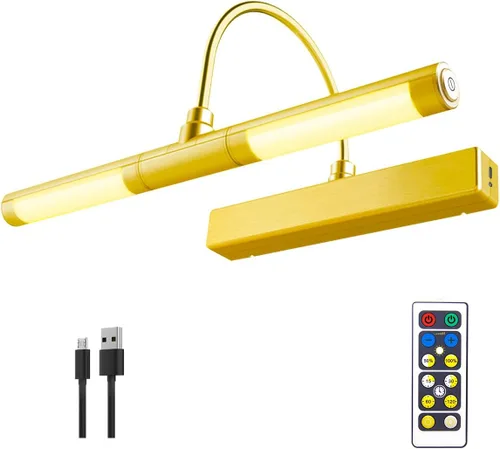 Vista 8 de BIGMONAT Luz de imagen recargable por USB, luz LED inalámbrica con control remoto, luz de pintura giratoria, cabezal de 3 modos de iluminación