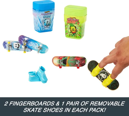 Vista 4 de Hot Wheels Skate - Zapatos para diapasones y patinaje, 2 recipientes de sabor con 2 tablas exclusivas y 1 par de zapatos extraíbles en contenedores