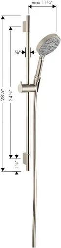 Vista 2 de HANSGROHE HG Unica S - set de barra de pared, Níquel pulido, 4266820