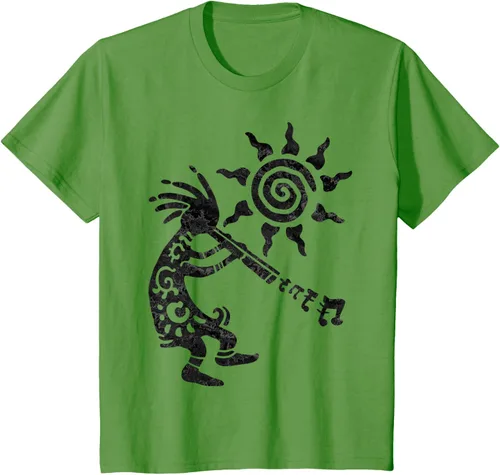 Vista 46 de Native American Kokopelli Musican With Flute 2 - Camiseta divertida para fanáticos, Blanco, S