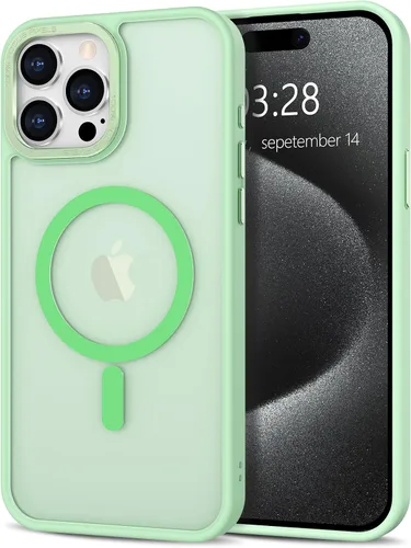 Vista 215 de Anuck - Funda magnética para iPhone 11 compatible con MagSafe, carcasa trasera mate translúcida dura, borde de TPU, delgada, resistente a impactos