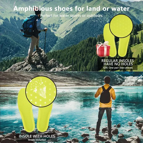 Vista 5 de Zapatos acuáticos para hombre y mujer, de secado rápido, para piscina, playa, surf, caminar, kayak