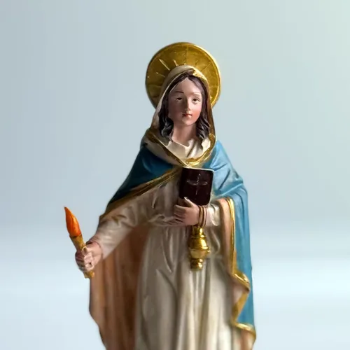 Vista 5 de Santa Marta de Betania Estatua de Resina - Figura Católica de 8" Santa Marta de Betania, Figura Catolica - Estatua de Resina