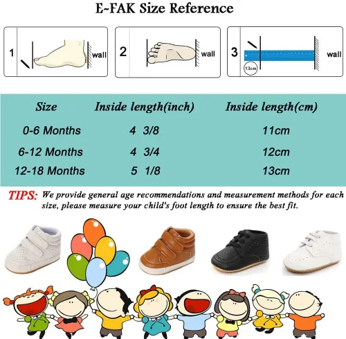 Vista 7 de E-FAK Zapatos de bebé para niños y niñas, zapatillas para bebés, suela de goma antideslizante, zapatos de cuna para primeros pasos de niños pequeños