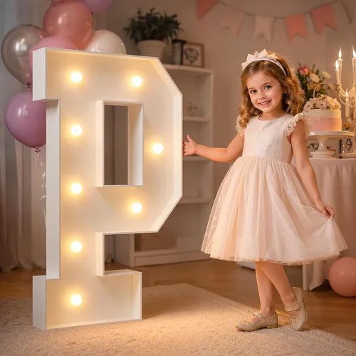 Vista 70 de imprsv Letras iluminadas grandes de 3 pies, letras iluminadas de marquesina para fiesta de cumpleaños (3 pies, letra y )