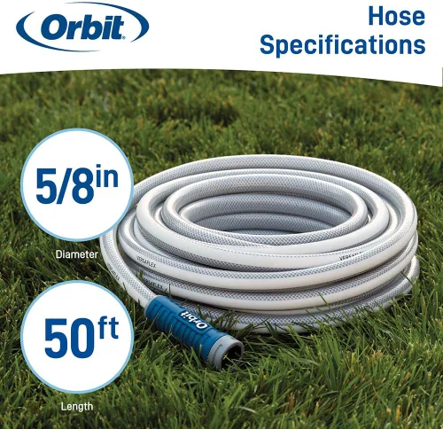 Vista 2 de Orbit VersaFlex - Manguera de jardín de 50 pies x 5/8 pulgadas, ligera, duradera, 400 PSI, acoplamiento de fácil agarre