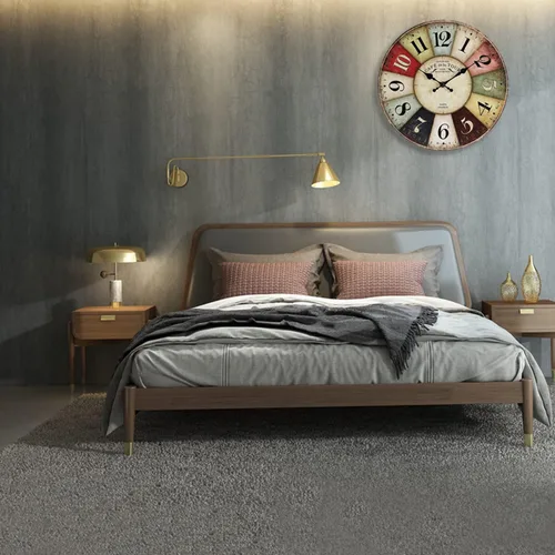Vista 4 de Reloj de pared de 12 pulgadas, estilo retro, rústico, de cuarzo, silencioso, sin tictac, de madera, funciona con pilas, para sala de estar, cocina