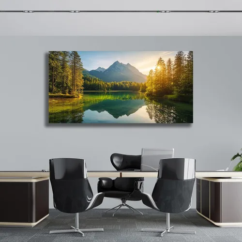 Vista 5 de Yuaxker Cuadros de árbol para decoración de pared, arte de pared verde, pintura de paisaje natural, arte estético moderno para sala de estar