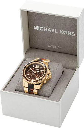 Vista 6 de Michael Kors Everest - Reloj cronógrafo de cuarzo de acero inoxidable, DoradoMarrón, Reloj de cuarzo