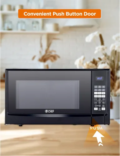 Vista 5 de COMMERCIAL CHEF Microondas de 1.4 pies cúbicos con 10 niveles de potencia, microondas pequeño con botón pulsador, microondas de 1100 vatios
