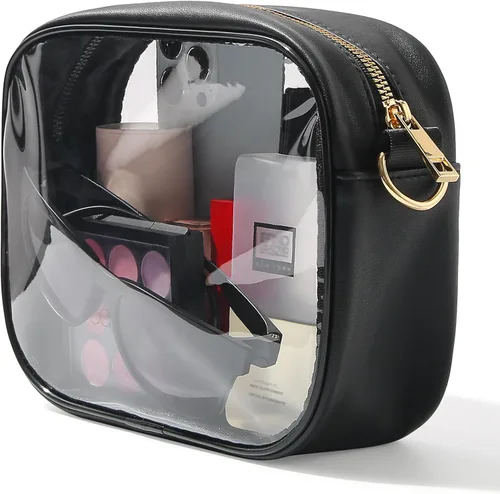 Vista 2 de TOBVZOO - Bolsa bandolera transparente aprobada para estadios, conciertos y eventos deportivos, unisex