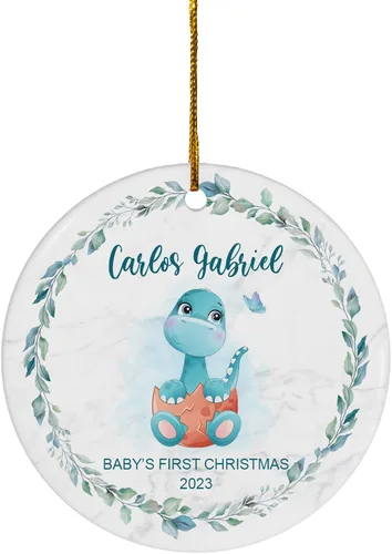 Vista 24 de FLOCHIL Adorno personalizado para la primera Navidad del bebé 2024, adorno de la primera Navidad de los bebés 2024, regalo para niños, niñas, bebés