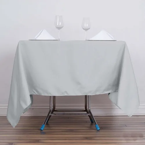 Vista 93 de Efavormart - Mantel cuadrado de lino de poliéster sin costuras, 54 x 54 pulgadas, color beige, para banquetes de boda, fiesta, restaurante