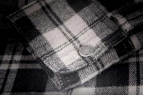 Vista 7 de HIGHWAY 21 Marksman - Camisa de franela a cuadros, con botones para motocicleta, tela protectora de algodón tejida