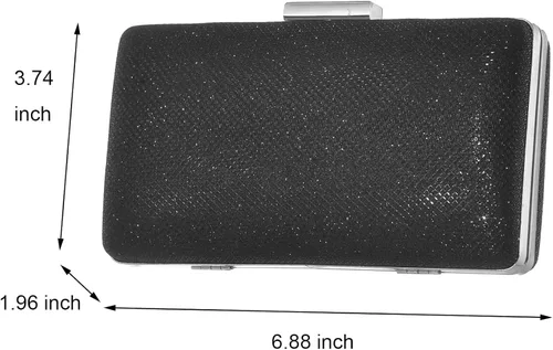 Vista 3 de Bolso de mano de noche con purpurina brillante para boda, fiesta de graduación, elegante bolso cruzado de hombro
