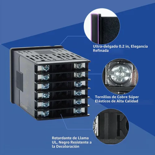 Vista 6 de Controlador de Temperatura PID, Coiliiot Voltaje AC100-240V, Pantalla LCD, Salida Dual de Relé y SSR, Salida Dual de Alarma, Termostato PID