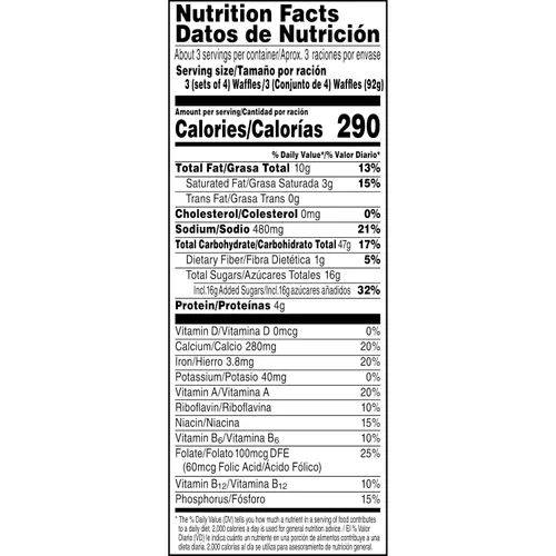 Vista 8 de Eggo Minis - Gofres de tostadas de canela, comida para el desayuno, desayuno congelado, 10 gofres (congelado)