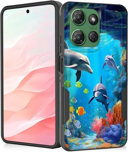Vista 58 de Funda para Moto G Play 4G 2024, resistente de doble capa híbrida de policarbonato duro, goma suave, a prueba de golpes, funda protectora resistente