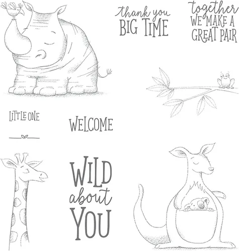 Vista 7 de Wild About You - Juego de sellos y troqueles para hacer tarjetas, sellos transparentes y troqueles de corte de metal para álbumes de recortes