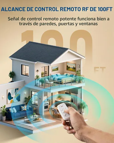 Vista 6 de DEWENWILS - Toma de corriente con control remoto para interiores, interruptor de tomas de salida remoto inalámbrico, sin interferencia, 15A/1875W