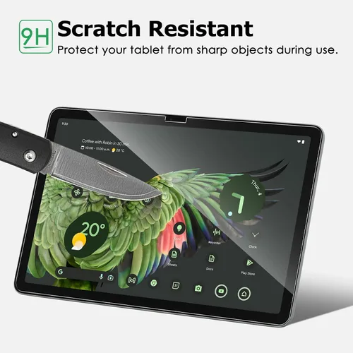 Vista 3 de Protector de pantalla de vidrio templado para tableta Google Pixel, protector de película antiarañazos ultra fino HD transparente antihuellas