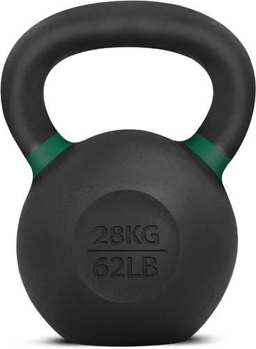 Vista 13 de Yes4All Powder Coated Kettlebell, Cast Iron Core Kettlebells with Non-Slip Handle & Flat Bottom for Conditioning, Heavy Duty for Strength Training