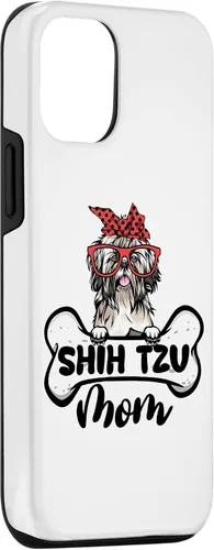 Vista 3 de iPhone 15 Shih Tzu Mom Shirt Dog Bone Mothers Day Dog Mama Case