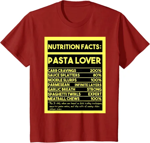 Vista 67 de Pasta Lover Nutrition Facts: The Ultimate Carb Connoisseur's T-Shirt Negro
