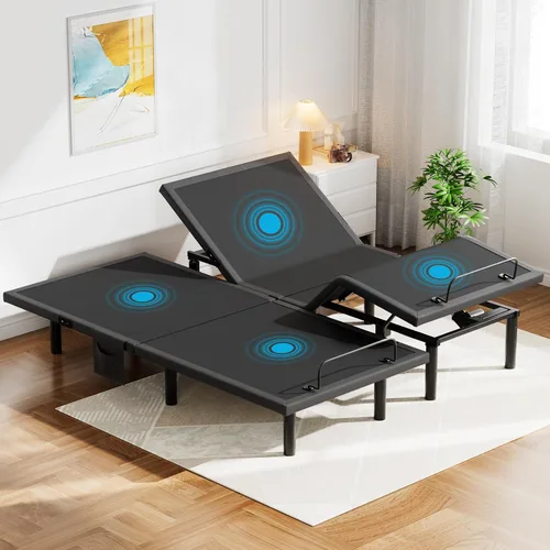 Vista 14 de Pipishell - Somier ajustable individual XL con masaje, base de cama eléctrica con inclinación de la cabecera y las patas, puertos USB-A y USB-C