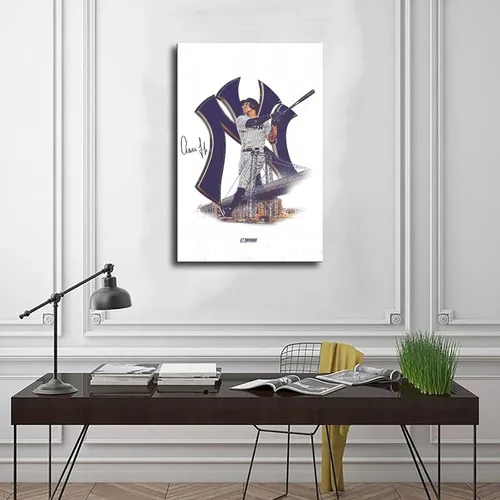 Vista 3 de LVTFCO Aaron - Póster de juez para niños, para dormitorio, béisbol, papel firmado, arte de pared, estilo sin marco, 12 x 18 pulgadas (11.8 x 17.7 in)