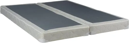 Vista 11 de Spring Solution - Juego de somier/base tradicional de madera dividida de 4 pulgadas para colchón, marco de madera con diseño de paneles de tela Negro