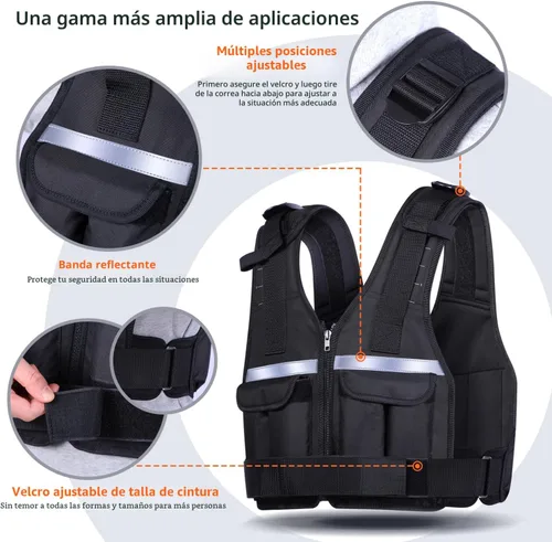 Vista 3 de Sportneer Chaleco con Peso Ajustable Pesos: 2-18 lbs/2-40 lbs Chaleco de Peso Lavable para Caminar 16 en 1 Chaleco de Ajuste Rápido para Rucking