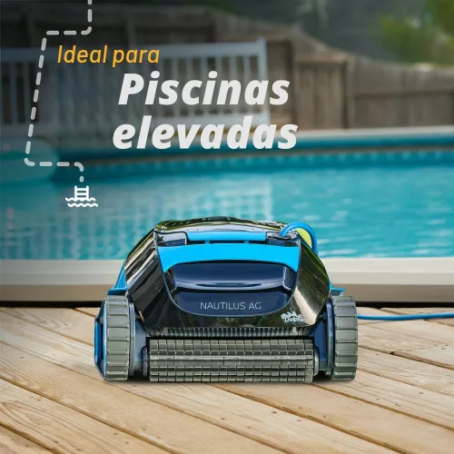 Vista 4 de Dolphin E10 - Aspiradora robótica automática para piscina, cepillo de limpieza activo, acceso a filtros de carga superior, ideal para piscinas sobre