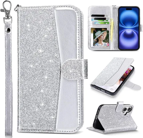 Vista 41 de ULAK Funda tipo billetera compatible con iPhone 15 para mujeres, funda tipo cartera con estampado floral de piel PU premium con porta tarjetas