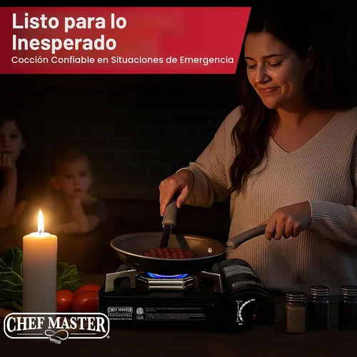 Vista 8 de Chef Master Estufa de camping de butano - Combo con 4 recipientes