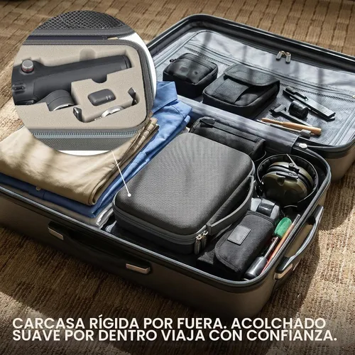 Vista 6 de Comecase Osmo Mobile 8/7P - Funda compatible con DJI OM 8/OM 7 Pro/7 Gimbal Stabilizer, bolsa de viaje con bolsillo de malla y acolchado de esponja