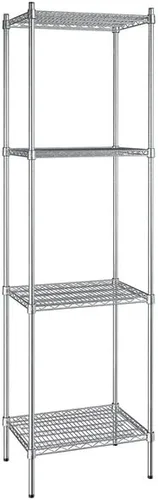 Vista 214 de Kit de 4 estantes de epoxi verde NSF de 21 x 72 pulgadas con postes de 86 pulgadas, estantería de almacenamiento resistente, kit de estantería