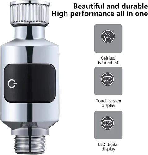 Vista 3 de Termómetro de ducha LED pantalla digital impermeable termómetro de agua grifo electrónico se puede utilizar para baño ducha termómetro digital