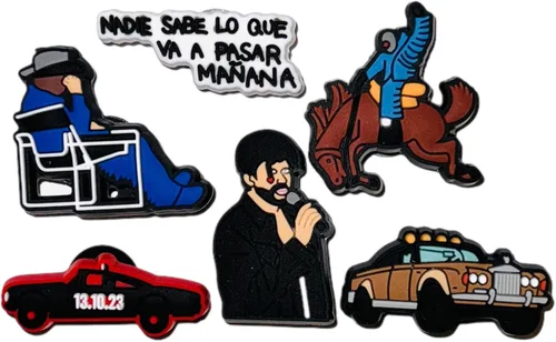 Vista 5 de 14 piezas NShoe Charm Accesorios Nadie Sabe Nuevo Álbum Zapato Clip Pack para Zuecos Latin Singer, Caucho, No es una piedra preciosa