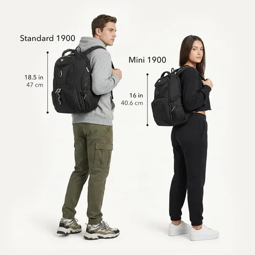 Vista 7 de SwissGear, Travel Gear 1900, Scansmart TSA, mochila para computadora portátil., talla única , Negro